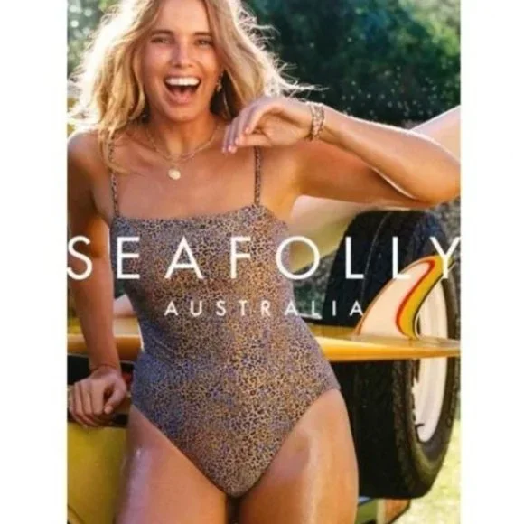 NWOT SEAFOLLY US 10 DD One Piece Swimsuit Orange Blue Animal Print - Picture 14 of 14